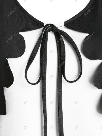 Bowknot Detail Scalloped Contrast Tank Top