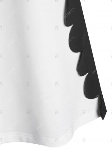 Bowknot Detail Scalloped Contrast Tank Top