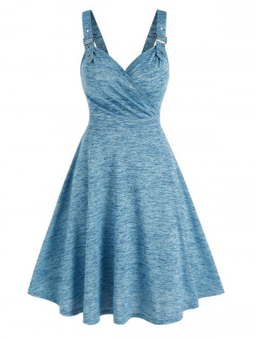 Buckle Straps Space Dye Knee Length Dress