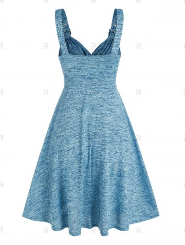 Buckle Straps Space Dye Knee Length Dress