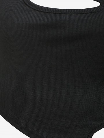 Chain Straps Cut Out Asymmetric Tank Top