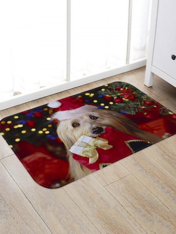 Christmas Dog Pattern Anti-skid Water Absorption Area Rug