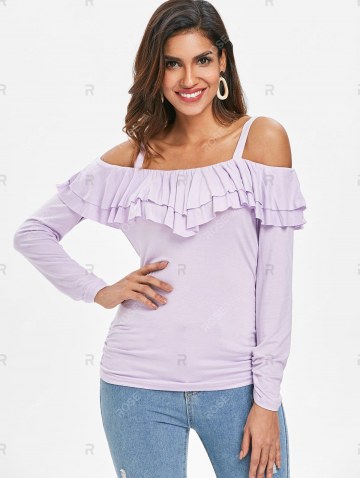 Cold Shoulder Flounce Insert T-shirt