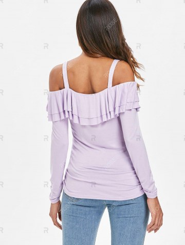 Cold Shoulder Flounce Insert T-shirt
