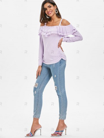 Cold Shoulder Flounce Insert T-shirt