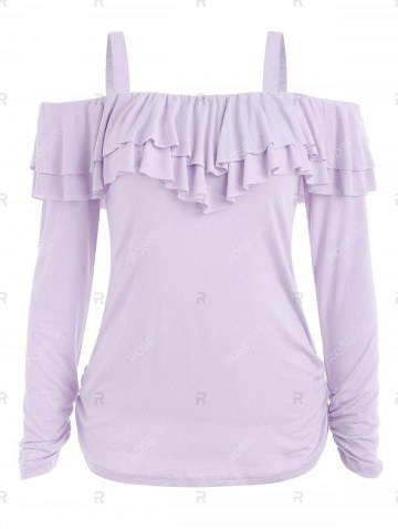 Cold Shoulder Flounce Insert T-shirt