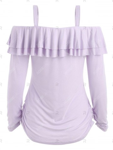 Cold Shoulder Flounce Insert T-shirt