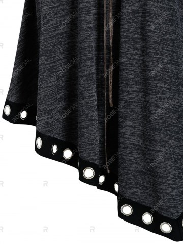 Contrast Color Lace Up Asymmetrical Hooded Dress