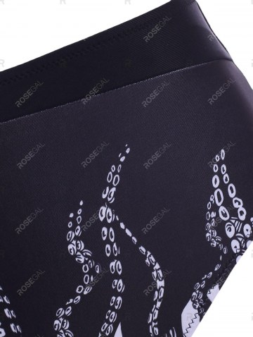 Criss Cross Cutout Octopus Print Tankini Swimwear