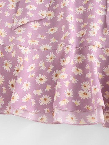 Daisy Floral Printed Bowknot Cami Dress