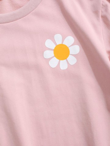 Daisy Print Rib-knit Trim Sweatshirt