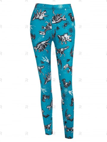 Dinosaur Bat Print Halloween Leggings
