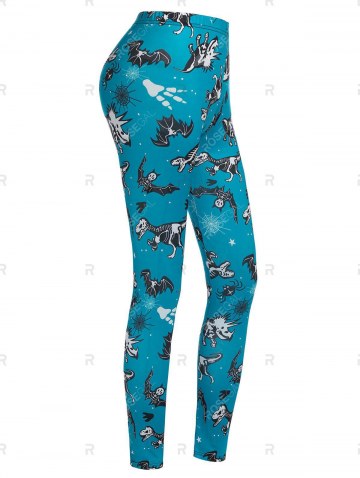 Dinosaur Bat Print Halloween Leggings