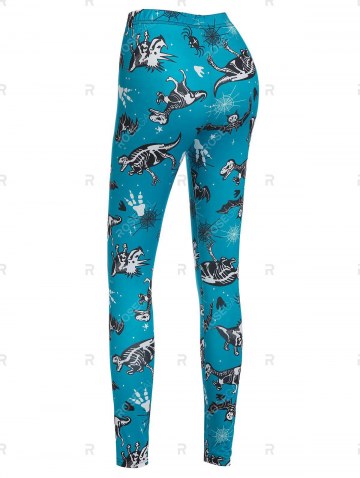 Dinosaur Bat Print Halloween Leggings