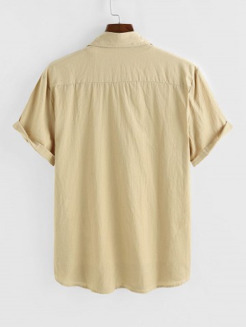 Embroidery Flower Bird Short Sleeves Shirt