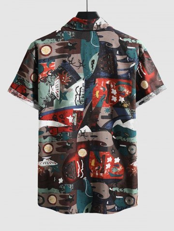 Ethnic Print Short Sleeve Casual Shirt