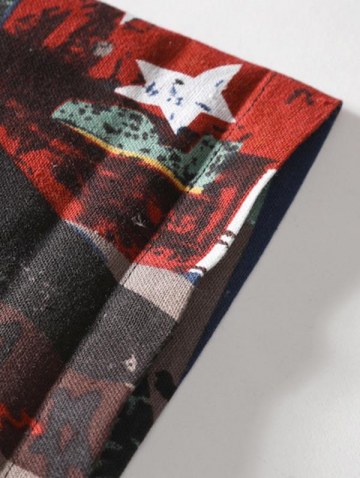 Ethnic Print Short Sleeve Casual Shirt