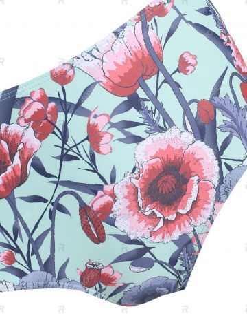 Floral Knotted High Waisted Two Pieces Swimwear