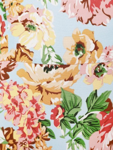 Floral Print Tie Shoulder Slit Midi Dress