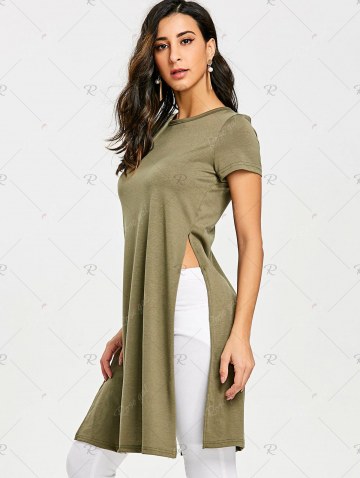 High Slit Front Knot T-shirt