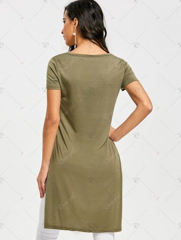 High Slit Front Knot T-shirt