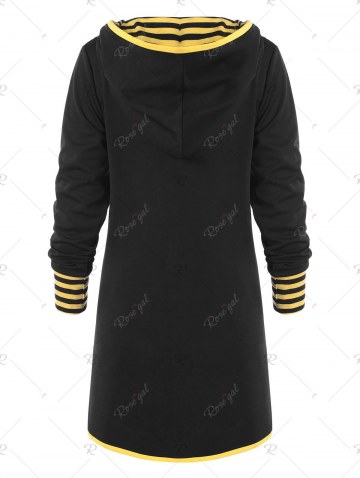 Hit Color Long Asymmetrical Hoodie