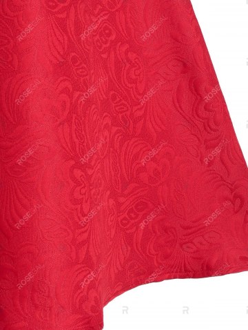 Jacquard Cami Dress With Polka Dot Capelet