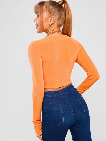 Jersey Peekaboo Long Sleeve Pully Top