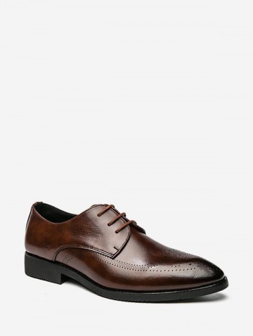 Lace Up Front Wingtip Detail Business Shoes