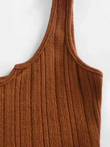 Lettuce Trim Notched Knitted Crop Top