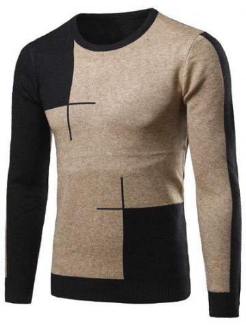 Long Sleeve Color Matching Crew Neck Sweater
