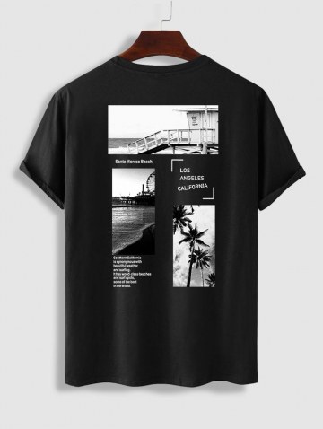 Los Angeles Scenery Printed Short Sleeves T-shirt