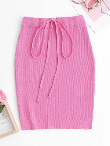 Midriff Flossing Knit Bodycon Mini Skirt