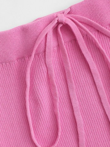 Midriff Flossing Knit Bodycon Mini Skirt