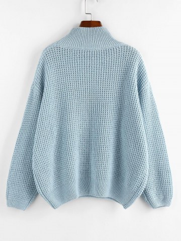 Mock Neck Drop Shoulder Oversized Sweater