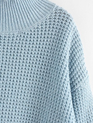 Mock Neck Drop Shoulder Oversized Sweater