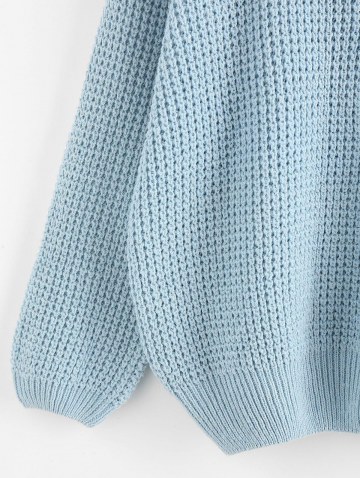 Mock Neck Drop Shoulder Oversized Sweater