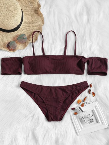 Off The Shoulder Crop Bikini Set