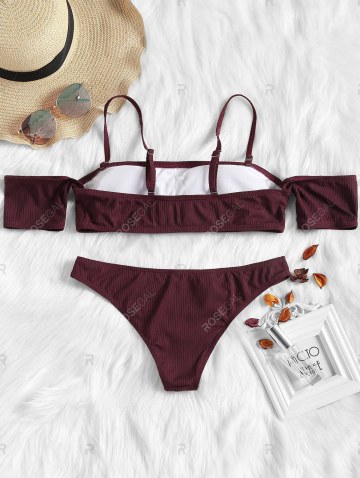 Off The Shoulder Crop Bikini Set