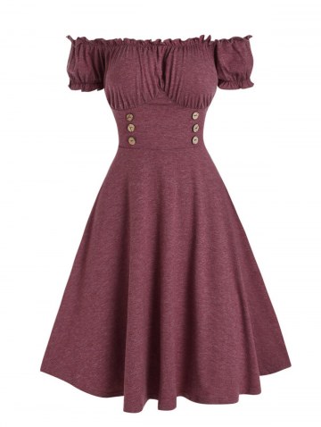 Off The Shoulder Ruffled Mini Flare Dress