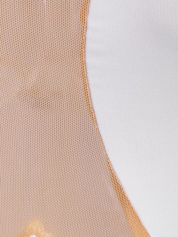 Overlock-style Stitching Mesh Panel Tank Dress