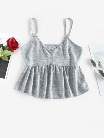 Peplum Hem Marled Cami Top