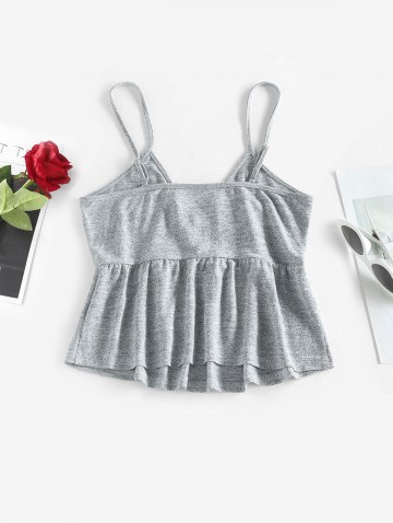 Peplum Hem Marled Cami Top