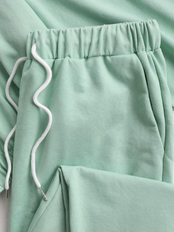 Plain Drawstring Lounge Two Piece Tracksuit