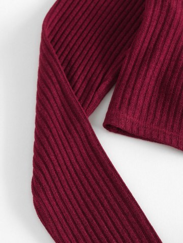 Ribbed Cutout Twist Crop Slim Tee