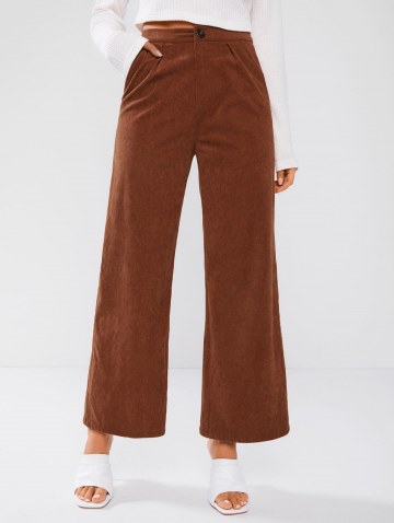 Ringer Cropped Tee And Pockets Wide Leg Pants Set