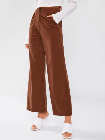 Ringer Cropped Tee And Pockets Wide Leg Pants Set