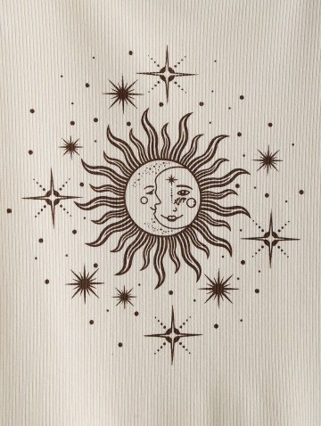 Ringer Cropped Tee And Pockets Wide Leg Pants Set