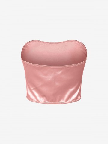 Satin Bandeau Layered Skirt Set