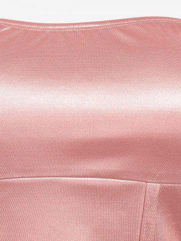 Satin Bandeau Layered Skirt Set